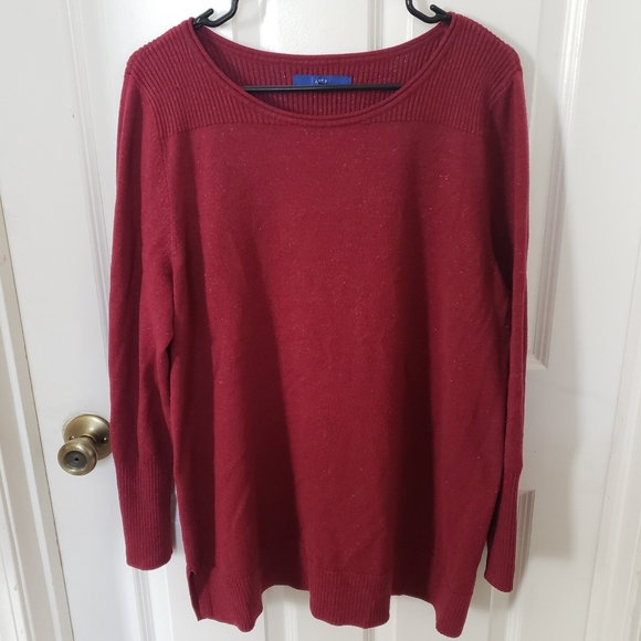 ⭐Apt 9 Womens Maroon Burgandy Wine Colored Knit Sweater Plus Size 1X - Picture 1 of 8